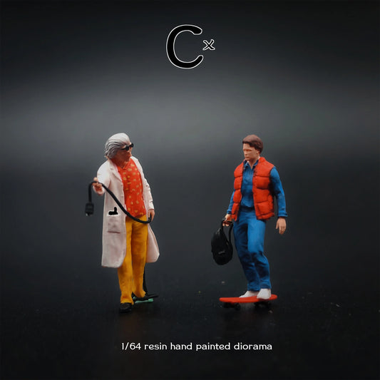 Cx Miniatures 1/64 Scale Figurines Model Back To The Future Duo Collection Miniature Hand-painted