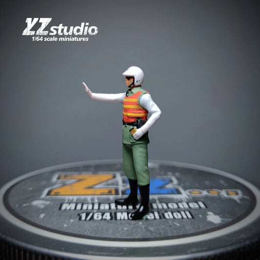 Zz Studio Diorama 1/64 Scale Figurines Model Traffic Police Command Parking Collection Miniature Hand-painted