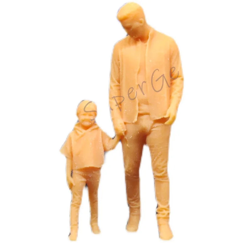 1/64 1/43 Scale Model ResinWarm Father and Daughter Can Not Be SeparatedUncolored Miniature Diorama Hand-painted S106