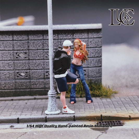 Lucky Studio Diorama 1/64 Scale Figurines Model Posture Oriented Men and Head Touching Women Collection Miniature Hand-painted