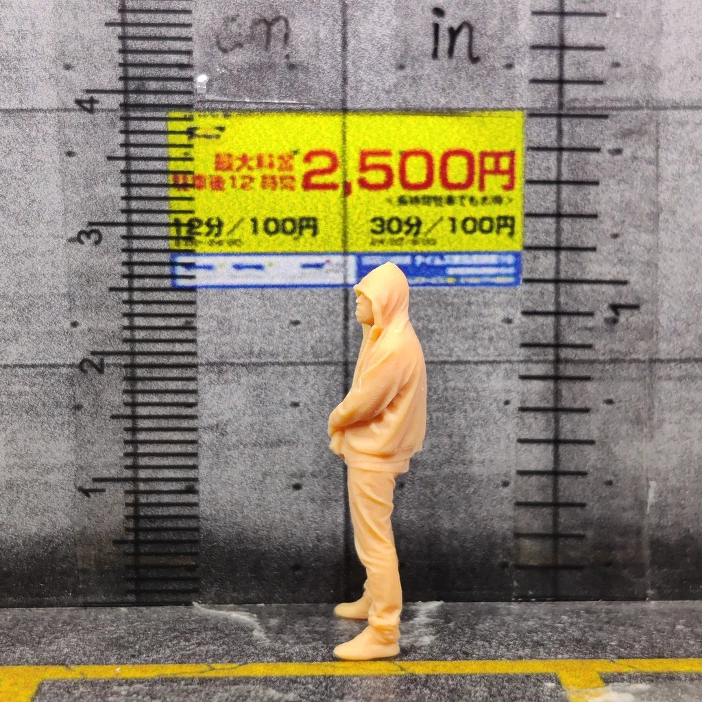 1/64 1/43 Scale Model ResinMen with Thick Lips In Sweater Hood Uncolored Miniature Diorama Hand-painted S703