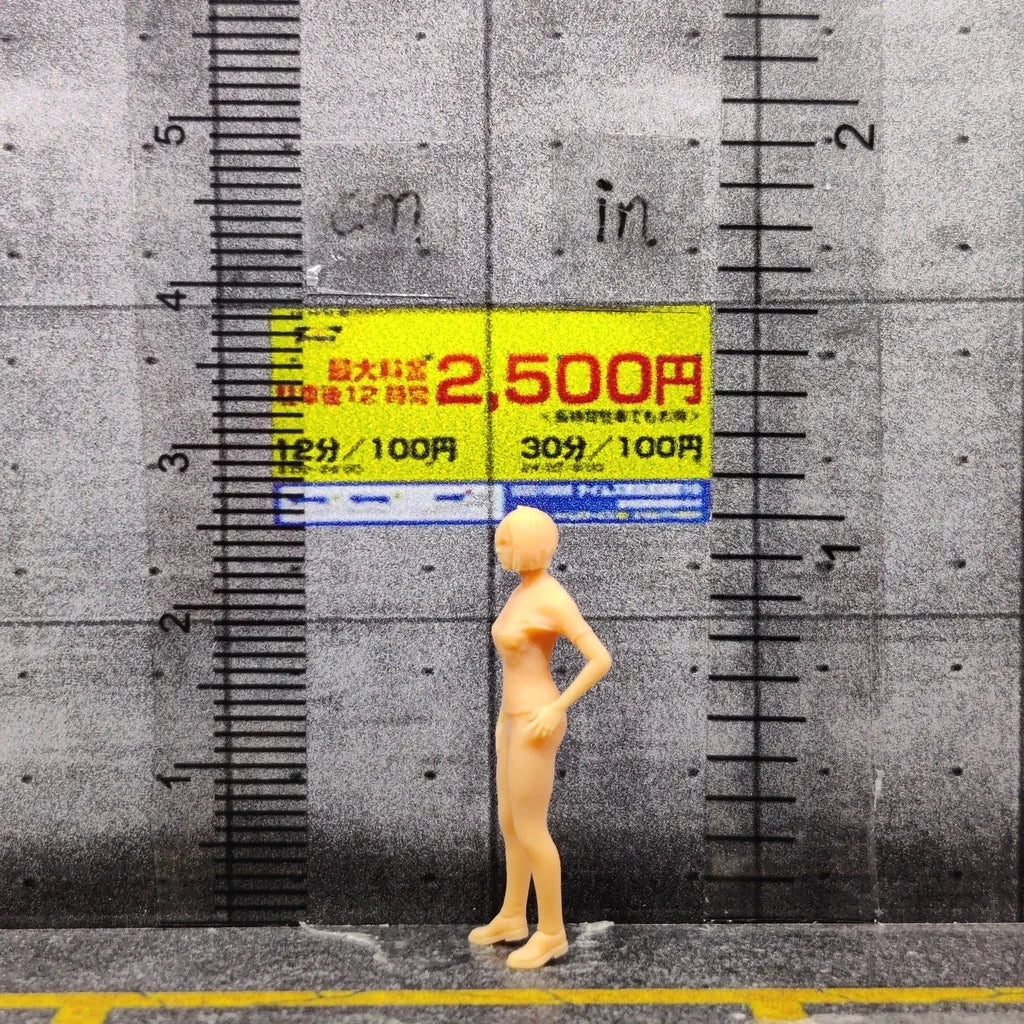 1/64 1/43 Scale Model Resin Short Hair Standing FemaleUncolored Miniature Diorama Hand-painted S819