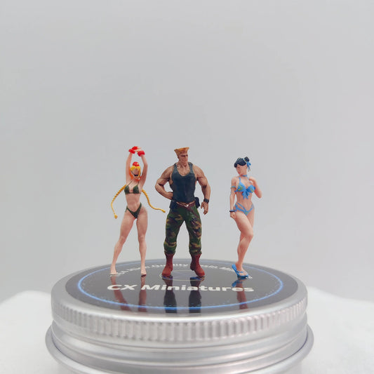 Cx Miniatures 1/64 Figures Street Guile Chun-Li Cammy White Fighter Realistic Characters Series