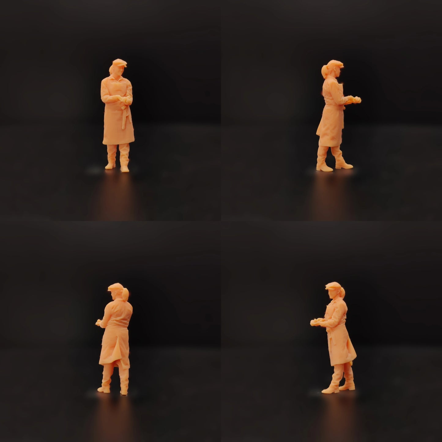 1/64 1/43 Scale Model Resin Chef Waiter Spoon Spread Sauce Uncolored Miniature Diorama Hand-painted T631 T632