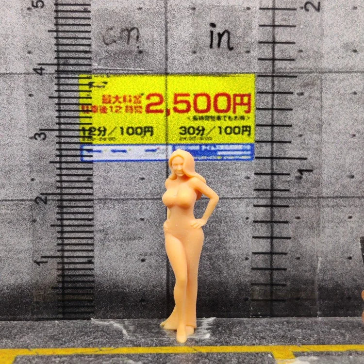 1/64 1/43 Scale Model Resin Sexy Evening Dress GirlUncolored Miniature Diorama Hand-painted S226