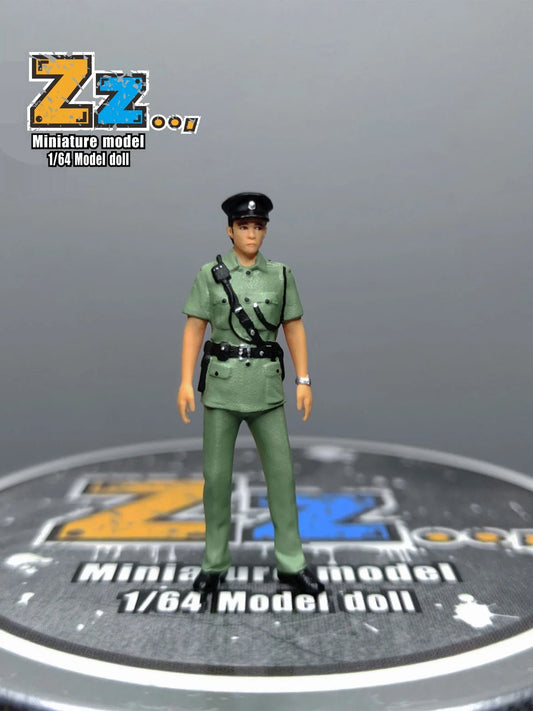 Zz Studio Diorama 1/64 Scale Figurines Model Handsome Hong Kong Police Officer Collection Miniature Hand-painted