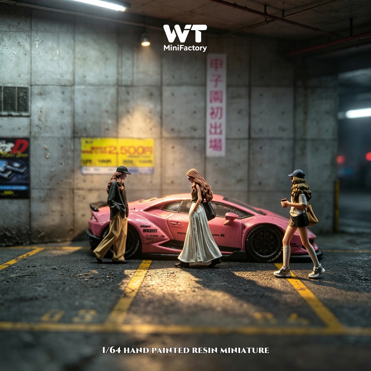 WT Minifactory 1/64 Scale Figurines Model The Walking Beauty Trio Collection Miniature Hand-painted