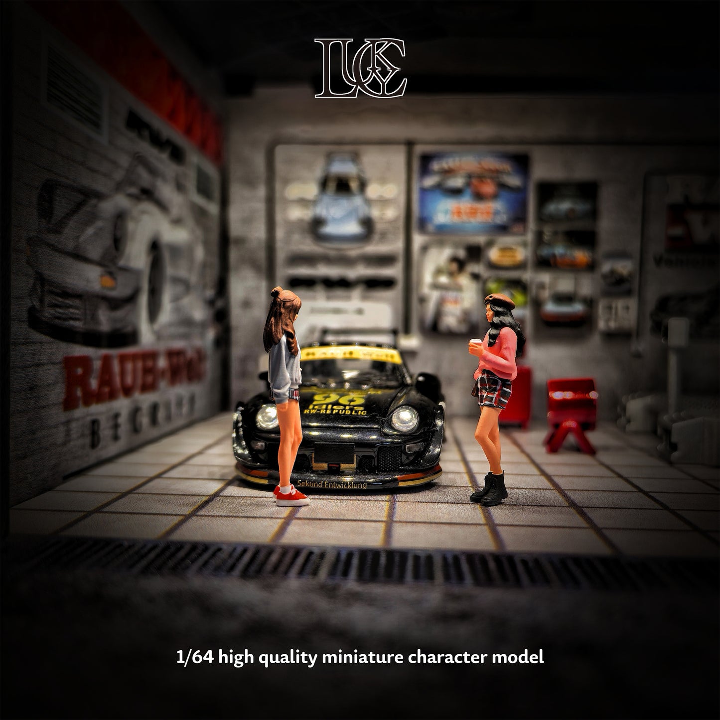 Lucky Studio 1/64 Scale Figurines Model Showdown Sisters Duo Collection Miniature Hand-painted