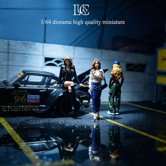 Lucky Studio 1/64 Scale Figurines Model Revenge Sisters Trio Collection Miniature Hand-painted