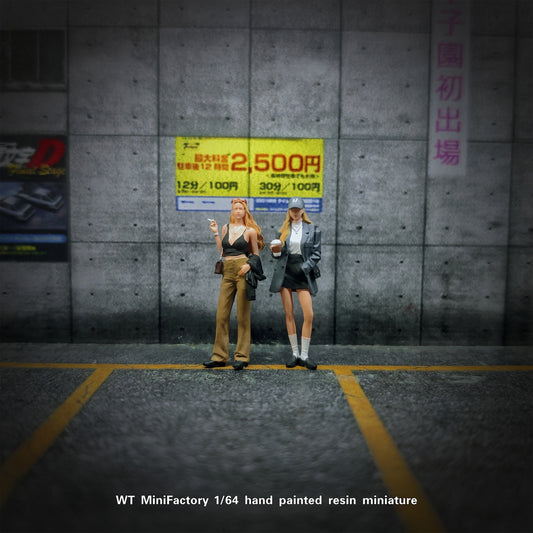 WT Minifactory 1/64 Scale Figurines Model Modern Girls Duo Collection Miniature Hand-painted