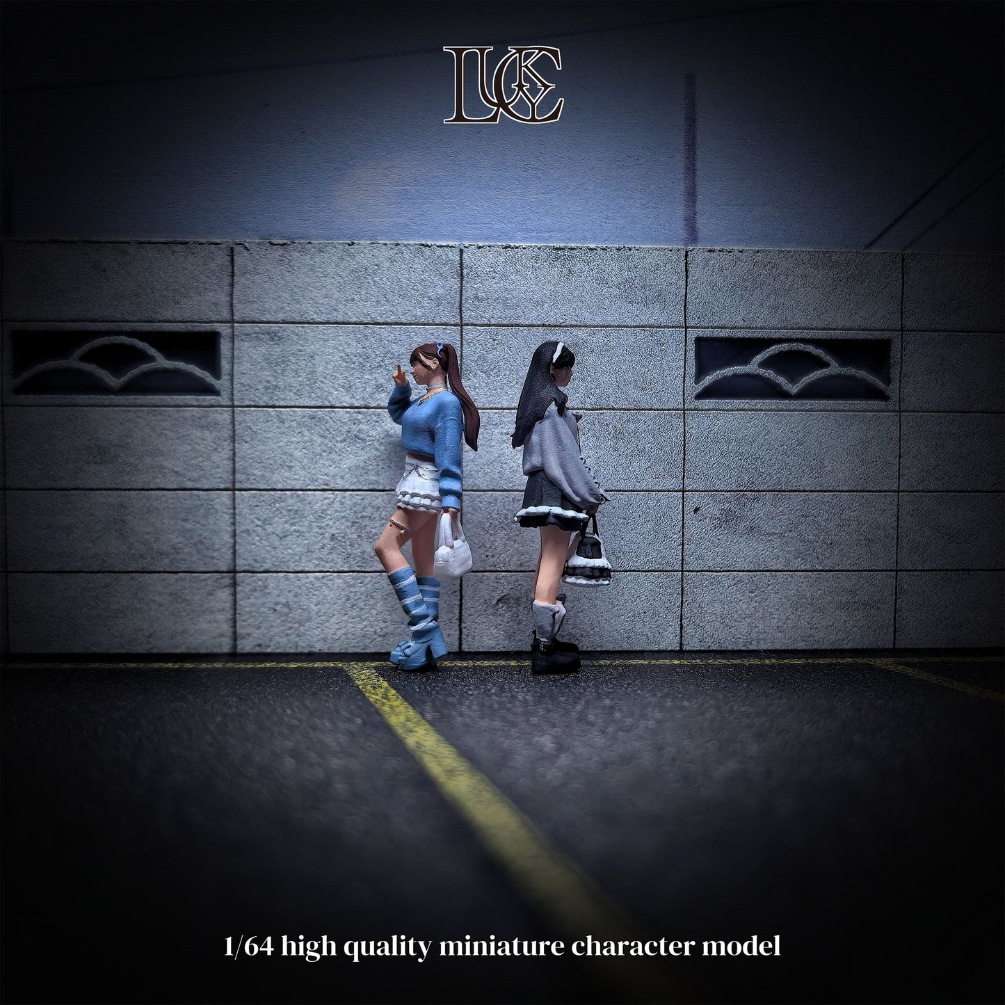 Lucky Studio 1/64 Scale Figurines Model Landmine-kei Sweet Girls Duo Collection Miniature Hand-painted