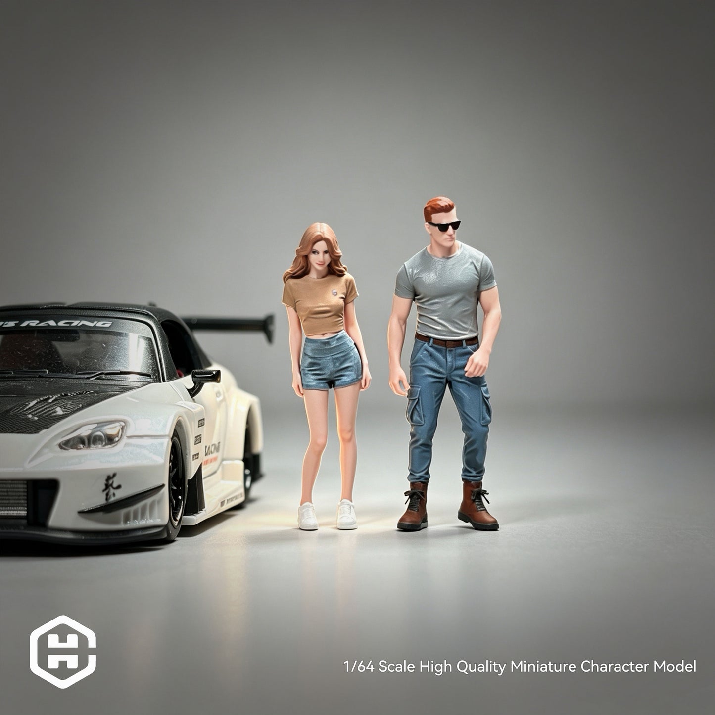 EHC Model 1/64 Scale Figurines Model Hunk & Hottie Duo Collection Miniature Hand-painted