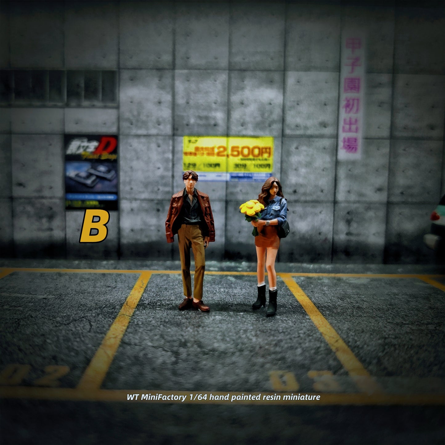 WT Minifactory 1/64 Scale Figurines Model Couple Giving Flowers Duo Collection Miniature Hand-painted