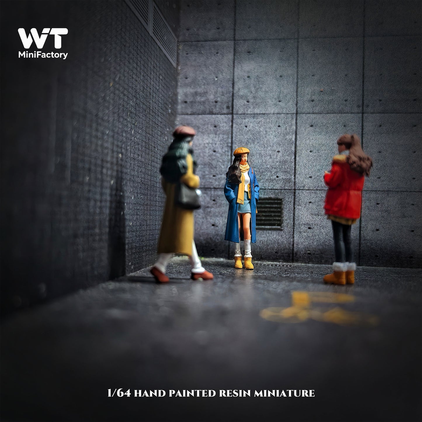 WT Minifactory 1/64 Scale Figurines Model Winter Girls Trio Collection Miniature Hand-painted