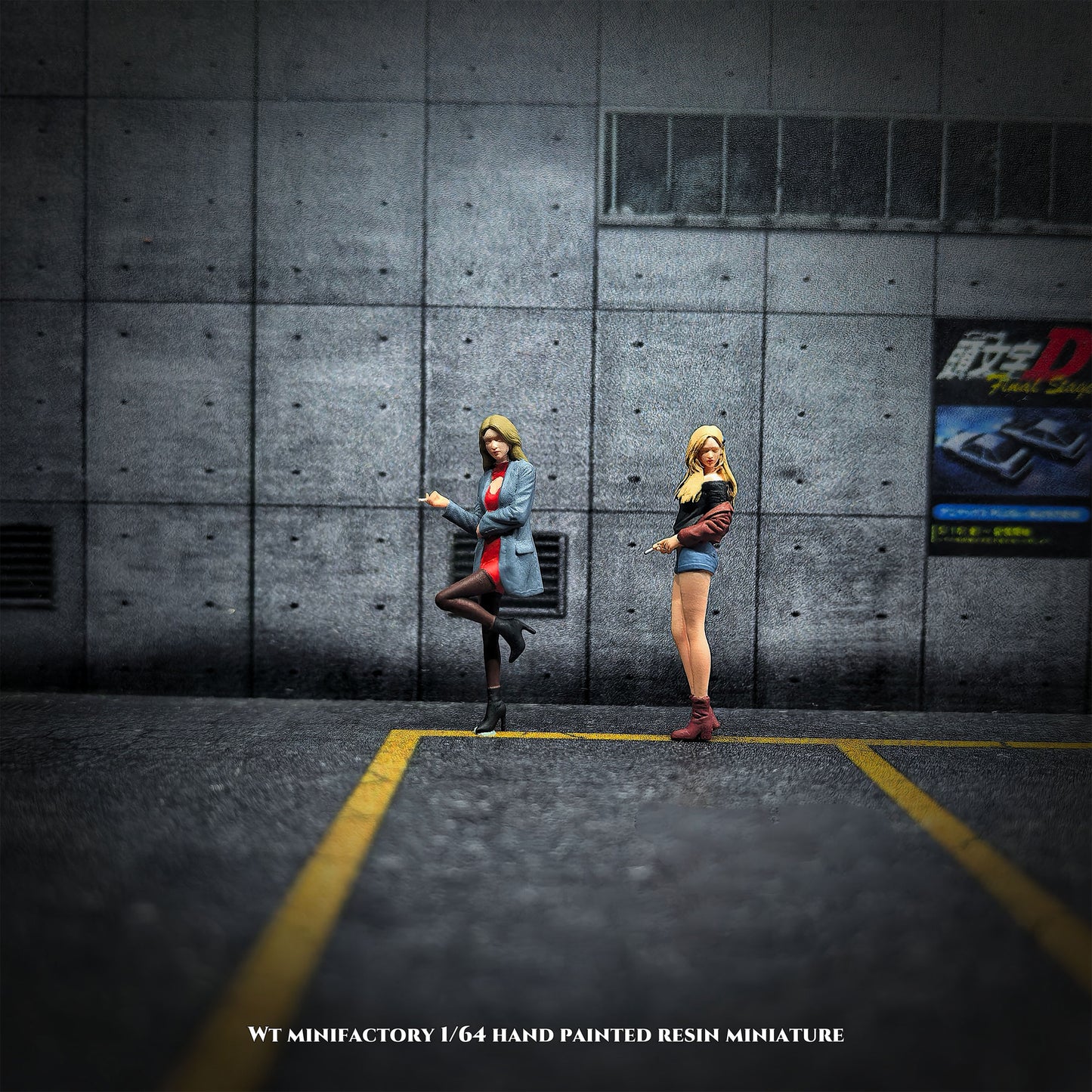 WT Minifactory 1/64 Scale Figurines Model The Smoking Girls Duo Collection Miniature Hand-painted