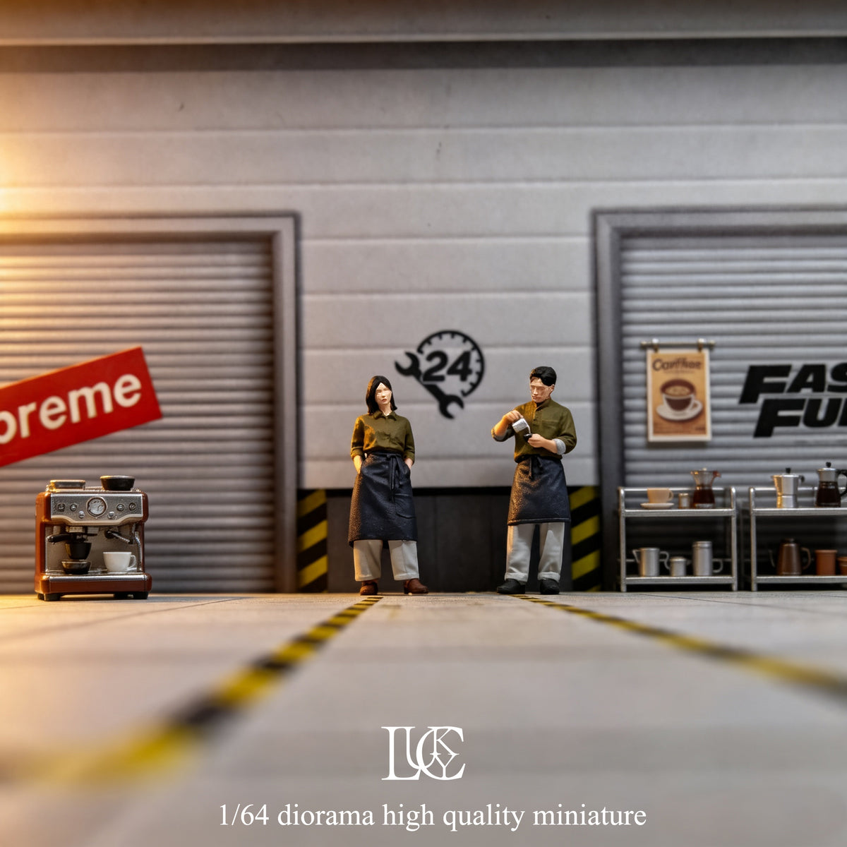 Lucky Studio 1/64 Scale Figurines Model Scale Barista Duo Collection Miniature Hand-painted