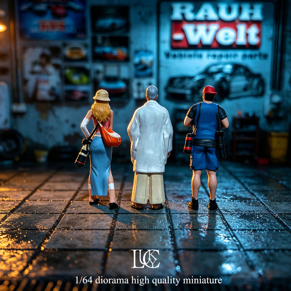 Lucky Studio 1/64 Scale Figurines Model Auction Trio Set Collection Miniature Hand-painted
