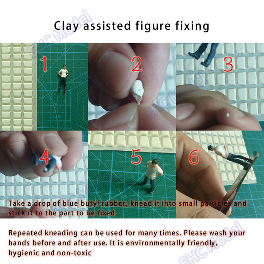 Special Clay Clay Nail-free Glue Auxiliary Puppet Standing Swinging Scene with 1:64